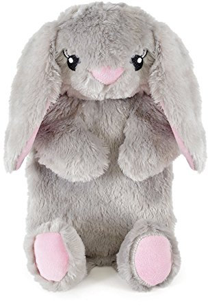 Cute, Fun & Cuddly Hot Water Bottle in Luxurious Faux Fur (1 Litre) (Bunny) by Deseo (Grey)