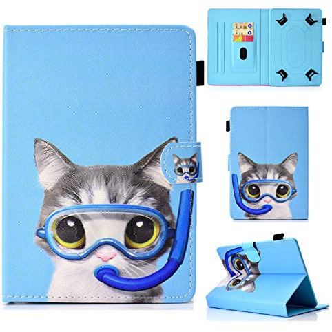 HereMore Custodia per tablet da 7, custodia protettiva per iPad Mini, Samsung Galaxy Tab A 7/ Tab 4 7/ Tab 3 Lite 7.0, Huawei MediaPad T3 7, Kobo Aura H2O Edition 2, Lenovo Tab 7 Essential, Chat
