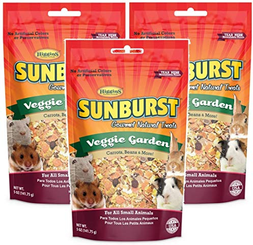 Higgins 3 Pack of Sunburst Veggie Garden, 5 Ounces Each, Gourmet Natural Treats for All Small Animals