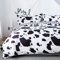 Morbuy Copripiumino Matrimoniale 220x240cm Set Copripiumino Reversibile Microfibra, Biancheria da Letto 3 Pezzi con 2 Federe 50x75cm, con Cerniera Copri Piumino, Stampa Motivo Mucca