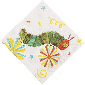 Fun Express Getränke-Servietten mit Raupe Nimmersatt, für Geburtstag, Partyzubehör, Druckgeschirr, Druckservietten, Geburtstag, 16 Stück
