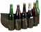 Relaxdays 4 x Biergürtel Sixpack, für je 6 Dosen & Flaschen, 0,2-0,5 l, Bierhalter Gürtel Camouflage, verstellbar, grün/braun