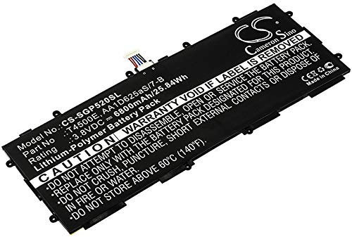 CS-SGP520SL Batterie 6800mAh Compatible avec [Samsung] Galaxy Tab 3 10.1, GT-P5200, GT-P5210, GT-P5220 remplace AA1D625aS/7-B, T4500E
