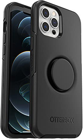 OtterBox Otter+Pop Hülle für iPhone 12 Pro Max, stoßfest, sturzsicher, schützende Hülle mit PopSockets PopGrip, 3X getestet nach Militärstandard, Schwarz