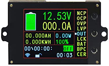 Multimeter DC Voltmeter, 500V Wireless Farbe LCD Bildschirm DC Spannung Amperemeter Leistungsmesser Watt Tester, Elektrische Digital Spannung Tester 50A-500A