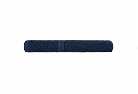 Brentfords Super Absorbent Flannel - 100% Cotton Bathroom Hand Towels - Premium Quality & Quick Drying - 50 x 80cm – Luxury Single Set – Navy Blue