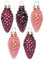 Inge Glas Magic Mini Weihnachtskugeln Zapfen 4,5cm 12 Stück Glas in Karton-Box (Vintage Rose | Bordeaux rosa)