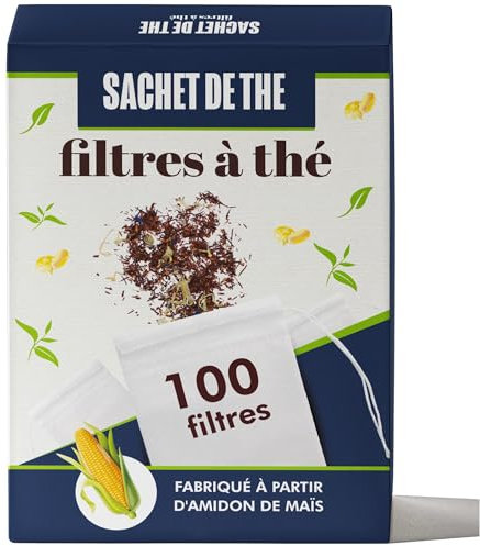 Teefilter | Maisstärke leerer Teebeutel für Kräutertee, Aufguss, Pflanzen und Gewürze | Biologisch abbaubar (100pcs)