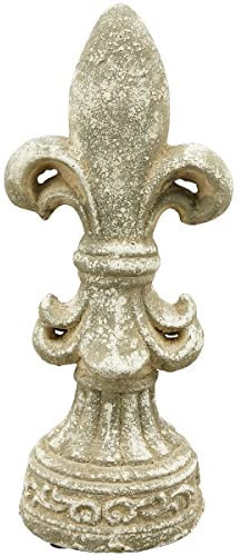 E-X Lilie Fleur DE LIS Garten Shabby Chic Cottage GARTENDEKO Valo Shabby Vintage Landhaus 27cm Grau Stein Gartendeko Dekoration