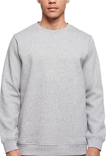 Build Your Brand Herren Organic Basic Crew Sweatshirt, heathergrey, L
