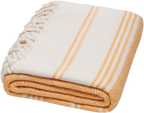 DEMMEX Zertifizierte 100% Bio-Baumwolle & Bio-Farbstoff, vorgewaschen, XL, Diamantgewebe, türkische Baumwolle, Pestemal-Decke für Bad, Strand, Pool, SPA, Fitnessstudio, 180 x 91 cm, 400 g (Lachs)