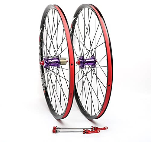 Generic Mountainbike-Laufradsatz 26/27,5 Zoll MTB-Felge Scheibenbremse Fahrradräder QR 32H Schnellspannnabe für 8/9/10/11-fach Kassette 1850g (Color :
