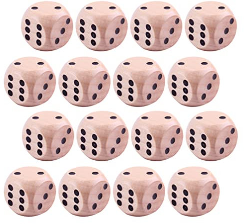 STOBOK 30 Pz 16Mm Gioco Dadi Sei Facce Dadi di Legno Angolo Rotondo DOT Gioco Standard Dadi per Giochi da Tavolo in Aula Matematica Insegnamento Giochi di Dadi