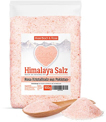 Himalaya Salz fein, rosa Kristallsalz, 900g feines Pink Salt aus Punjab Pakistan, Badesalz