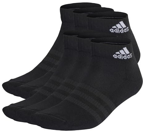 adidas Unisex adulto Cushioned Sportswear Ankle Socks 6 Pairs, Black/White, 4.5-6