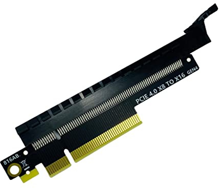 JMT PCIE 4.0 X4 X8 auf X16 Riser Card Converter PCB Adapter GEN4 Board für Grafikkarte Netzwerkkarte Capture Card und andere Standard PCIE Karte (X8 auf X16)