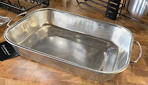 Buckingham 30660 Stainless Steel Micro Perforated Colander Basket Over The Sink Vegetable Fruit Strainer Pasta Sieve