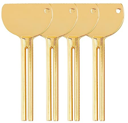 AUEAR, 4 Pack Gold Stainless Steel Toothpaste Squeezer Tube Squeezers Keys Toothpaste Tube Roller Presser Wringer for Home Hair Dye