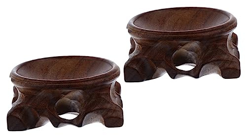 EXCEART Kristallkugel StäNder Holz Basis 2 Stück Natürlicher Kristallkugel Ständer Heimdekoration Holz Ausstellungsständer Wahrsagerkugel