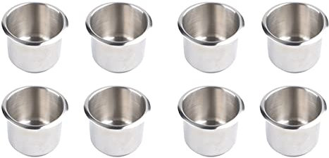 Vorfaove Universal-Getränkehalter für Boote, 68 x 55 mm, Edelstahl, für Pokertisch, Couch, 8 Stück
