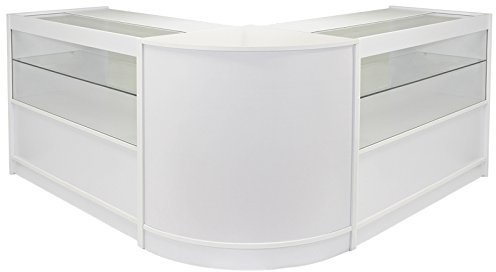 Monster Shop 2 xC1200 1 x CM60 Ladeneinrichtung Austellungsvitrine Rezeption Ladentheke Ladentresen Verkaufstisch Verkaufstheke Kassentisch Empfangstresen Theke in Brilliant-Weiß