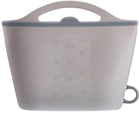 1/2 Silicone Microwave Bag - Reusable Steam Bag, Hanging Silicone Snack Bag | Silicone Freezer Bag, Oven Bag, Freezer Microwave Storage Zipper Top, (Gray), IHQR7W6A8RNTWF5TDCD7