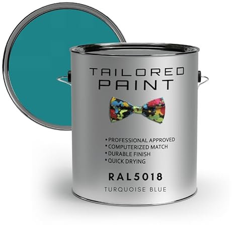 Tailored Paint uPVC Window & Door 1K Paint Brush or Spray On - Satin Finish - RAL5018, Turquoise Blue - 100ml Tin