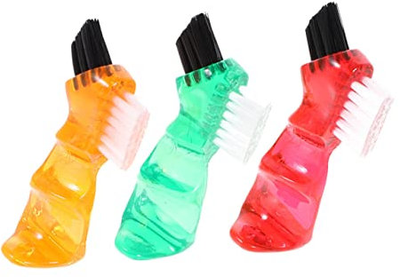 ORFOFE Zahnbürste für Zahnprothesen 3 Stück Klein Doppelseitig mit Ergonomischem Griff Formstabil Tragbar für Tägliche Prothesenreinigung Zuhause