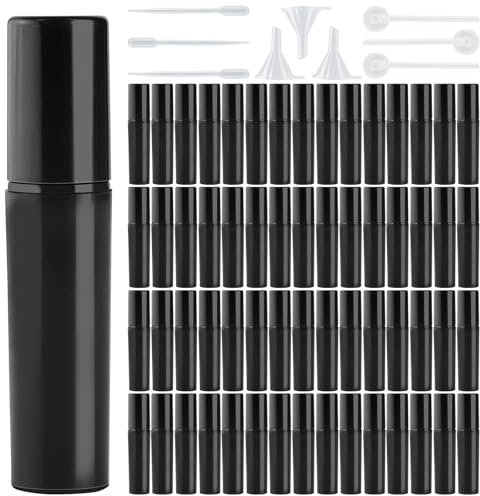 LMYKH 100 Stück Parfümzerstäuber Nachfüllbar, 2ml Reise Mini Sprühflasche Parfüm Abfüller, Schwarz