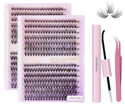 catlinez Faux Cil, individuel DIY Cils Extension Kit 30D+40D, 280 PCS Extension Cils, Bouquet Cluster Lashes (9-16 mm)