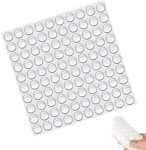 Lot de 100 tampons en caoutchouc autocollants de 6 mm - Butées élastiques - Tampons de protection transparents - Amortisseurs de chocs - Pour meubles, ordinateur portable, armoires, tiroirs