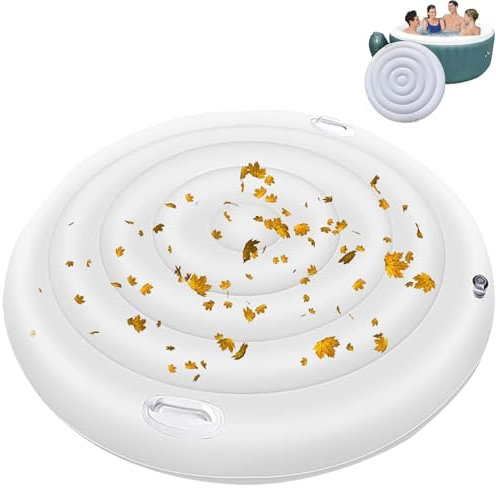 Genérico Tapa Inflable para SPA Hinchable, Cubierta Aislada para SPA Hinchable con Asas, A Prueba De Viento Y Lluvia, Tapa Inflable Redonda para SPA(57in)