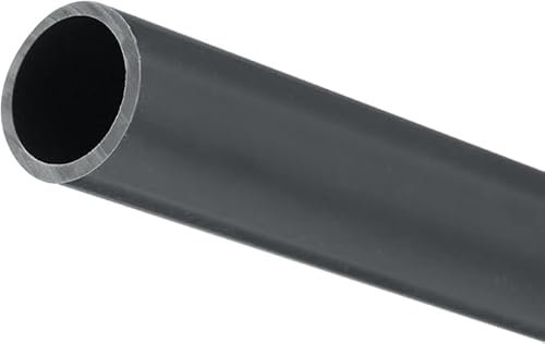 MACHSWON Tuyau en PVC rond en plastique rigide résistant aux impacts pour tuyau de vidange - 21 mm x 25 mm x 200 mm - Gris foncé