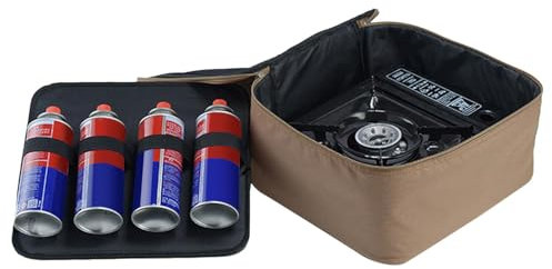 Camping Stove Carry Bag - Carrying Bag Protective Bag, Portable Bag Stove Burner Carrier, Camping Stove Oxford Cloth Storage Organizer, Camping Accessories, Khaki, 説明を参照してください, See Description