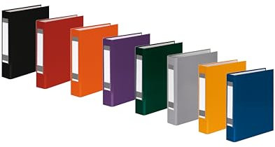 8x Ringbuch mit Rückenschild / DIN A5 / 2-Ring / 8 Farben