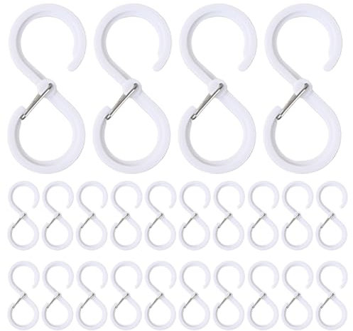 Duronge 24 Pezzi Ganci a S, Ganci per Appendere, Ganci per Cucina, Ganci a Forma di S, Gancio Multifunzionale, Adatto per Appendere Tazze di Caffè, Utensili da Cucina, Vestiti, Asciugamani, Bianco