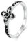 Kerraom Damen Ring Schwarz Sterling Silber 925 Schwarzer Zirkonia Ringe Gothic Punk Kreuz Blumen Stapelring Geschenk für Frauen Freundin Tochter Sterlingsilber Schmuck
