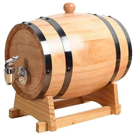 Jorzer Weinfass 1, 5 l Whiskyfass mit Zapfhahn und Ständer Eichengefäße zum Reifen von Whisky Whiskyspender aus Holz Kaffeebar-Dekoration für Spirituosen Liköre Bierpräsentation