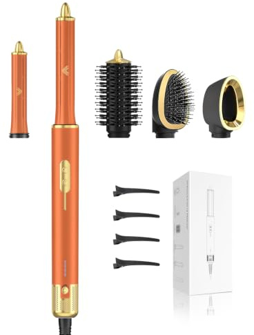 5 in 1 Airstyler, Haarstyler, Hair Styler Set, Auto-Wrap-Lockenstab und Föhnbürste Set, High Speed Ionen Föhn, Hairstyler für Schnelltrocknend, Stylen Sie Beach Wave, Volumengeben, Locken und Glätten