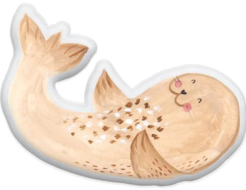 Mr. & Mrs. Panda Personalisiertes Kissen Kuscheltier Robbe Liegen 45 cm - Personalisierte Geschenke, Freude, Kinderkissen Mit Namen, Für Mädchen Wunschtext, Tierkissen, Nordsee, Lustige Sprüche