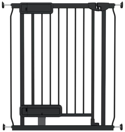 Ingenuity Hands-Free Baby Gate, Foot Pedal Operation or One-Hand Open, 73-80cm Wide, 84cm Tall, Pressure/Hardware Mount, Dual Lock, No Drill Dog Gate, for Doorways & Hallways