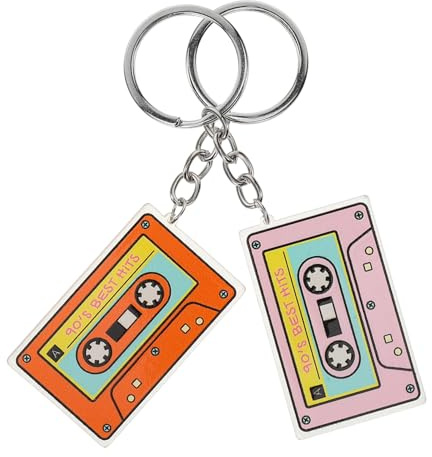 Gogogmee 2 Stück-pack Acryl Schlüsselanhänger Doppelseitig Klebeband Design Pink Orange Kompakt Widerstandsfähig Für Rucksack Handtasche