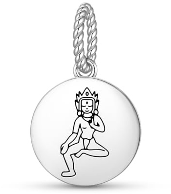 Buddhistische Götter Khadi Ravani Tara-Totem-Symbol baumelnder Anhänger aus 925er Sterlingsilber, spirituelles Siegel-Emblem, kompatibel mit Pandora-Armbändern