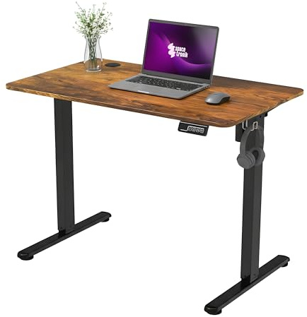 Spacetronik Elektrisch Höhenverstellbarer Schreibtisch 100x60 cm | Stehschreibtisch mit Memory-Funktion & Anti-Kollisionssystem, Ergonomischer Sitz-Steh-Tisch, Leiser Motor