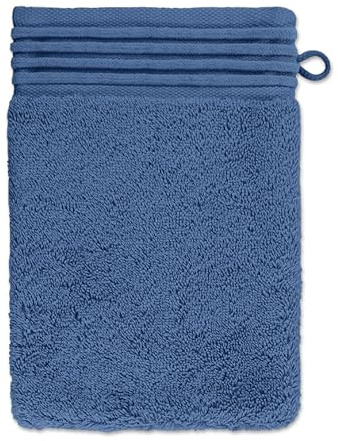 Möve Loft Waschhandschuh 15 x 20 cm aus 100% Baumwolle (Airspin), China Blue