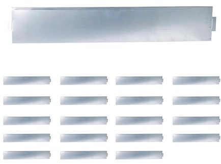 Relaxdays Rasenkante, 20er Set, HxB: 18 x 100 cm, Stahl, Flexible Beeteinfassung, Umrandung für Beet & Rasen, Silber