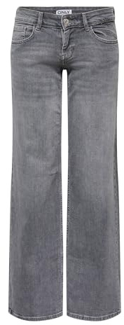 ONLY Damen Grau 28/30 | Weiter Beinschnitt fit, Casual, Bei max. 40 grad im schongang waschen