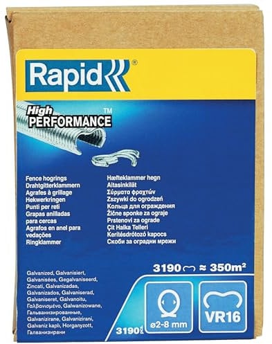 Rapid VR16 - Agrafes à Grillage en Acier Galvanisé, Compatible avec les Grillages 2-8 mm, Idéal pour Sécuriser Cages & Clôtures, 3190 Pièces, Emballage Boîte (40108808)