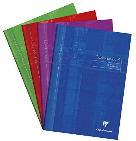 Clairefontaine 3129C - Kursheft DIN A4, 21 x 29,7cm, 30 Blatt, 110g, für 9 Klassen, ideal für Lehrer, 1 Stück, farbig sortiert