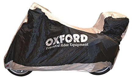 Oxford CV116 Aquatex Outdoor Motorbike Cover with Topbox, Size: M, Silver